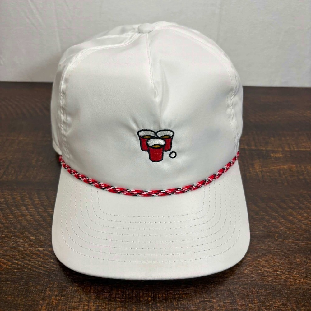 Imperial Sports White Beer Pong Rope Hat Mens Snapback Golf Cap 4054 OSFA